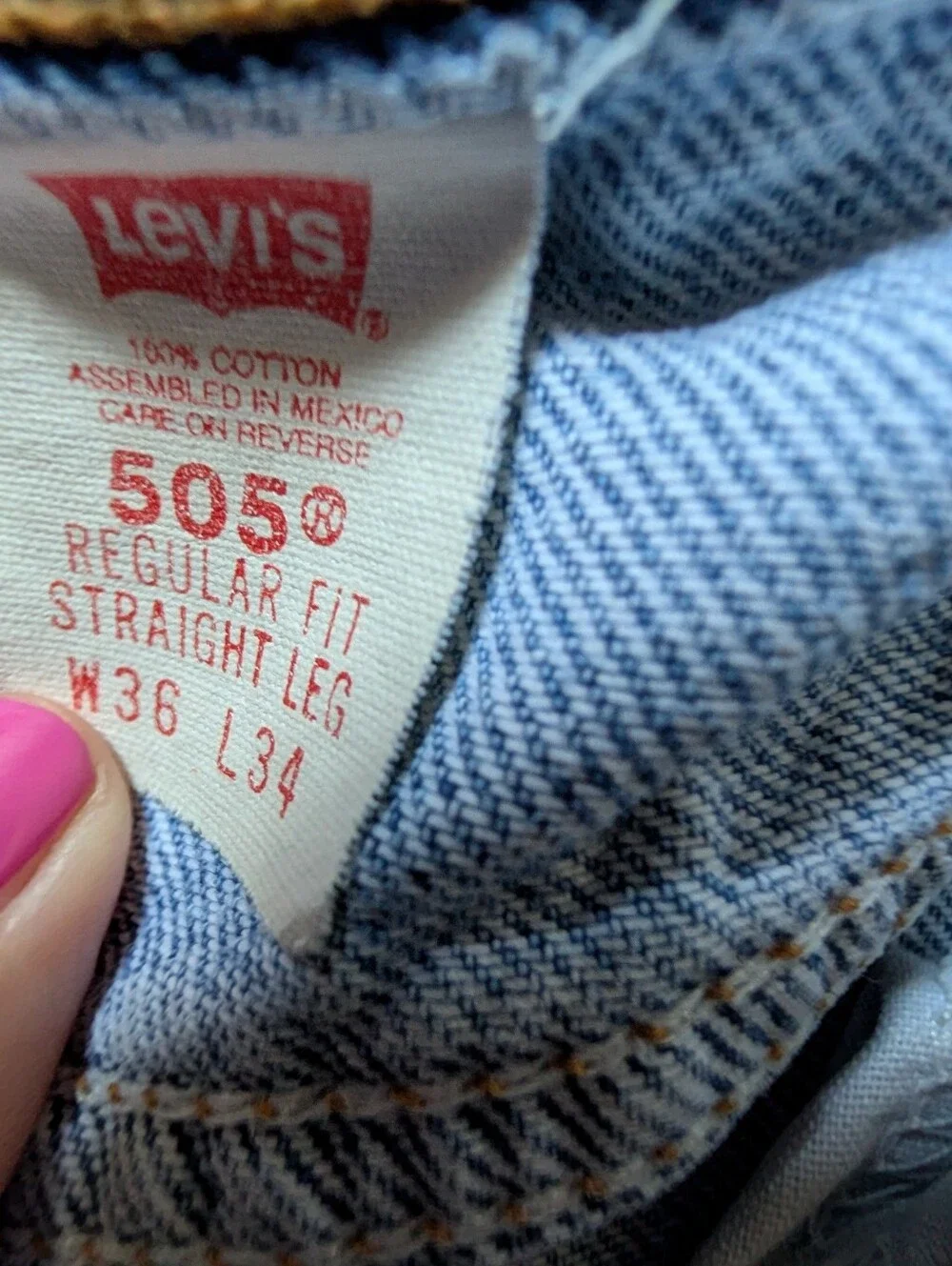 Vtg 1999 Levi’s 505 Orange Tab Jeans Distressed Workwear 100% Cotton